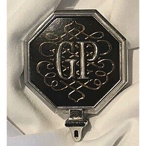 Vintage Pontiac Grand Prix "GP" Octagon Hood Ornament/Emblem - Chrome & Black